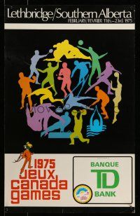 9x574 1975 JEUX CANADA GAMES 22x35 Canadian special '75 cool art of athletes!