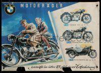 9x549 BMW MOTORADER 17x23 German advertising poster '50s incredible Schlenzig art of motorcycles!