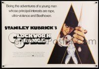 9x151 CLOCKWORK ORANGE 28x40 English special '80s Kubrick, REPRODUCTION of Castle art of McDowell