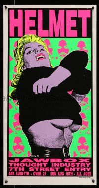 9x537 HELMET 16x30 music poster '91 really cool Frank Kozik art of woman taking off shirt, 237/500