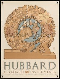9x557 HUBBARD KEYBOARD INSTRUMENTS 18x24 advertising poster '82 great art by David Lance Goines!