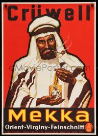 9x563 MEKKA 24x33 German advertising poster '40s Cruwell, great artwork of Arabian man & tobacco!