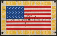 9x494 NIXON/AGNEW '68 foil 13x21 political campaign '68 incredible foil artwork of U.S. flag!