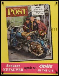 9x660 SATURDAY EVENING POST APRIL 7, 1951 22x28 special '51 cool Dohanos art of boys & Harley!