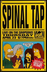 9x482 SPINAL TAP LIVE! ON THE SIMPSONS! tv poster '92 parody art of Homer & band by Matt Groening!