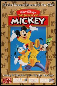 9x434 SPIRIT OF MICKEY 26x40 video poster '98 Walt Disney, image of Mickey, Goofy, & Donald!