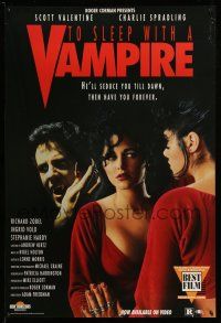 9x446 TO SLEEP WITH A VAMPIRE 27x40 video poster '93 Roger Corman, wacky sexy horror image!