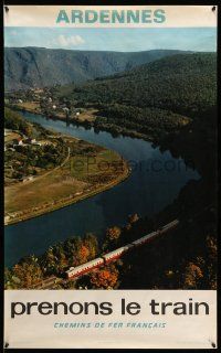 9x028 FRENCH NATIONAL RAILROADS 25x39 French travel poster '69 image of river and forest, Ardennes!
