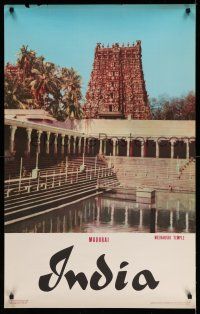 9x018 INDIA 25x40 Indian travel poster '59 great image, Madurai!