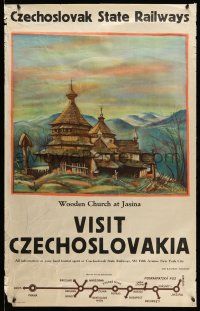 9x020 VISIT CZECHOSLOVAKIA 24x38 Czech travel poster '50s Czech travel, Pleiner art!