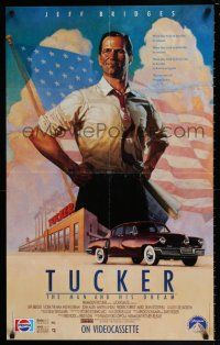 9x449 TUCKER: THE MAN & HIS DREAM 23x37 video poster '88 Francis Ford Coppola, art of Jeff Bridges