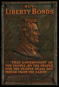9x058 BUY LIBERTY BONDS 20x30 WWI war poster '17 classic profile image of Abraham Lincoln!