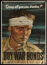 9x064 DOING ALL YOU CAN BROTHER 29x40 WWII war poster '43 Sloan art of wounded soldier!