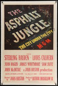 9y009 ASPHALT JUNGLE linen 1sh '50 John Huston classic film noir, The City Under the City!