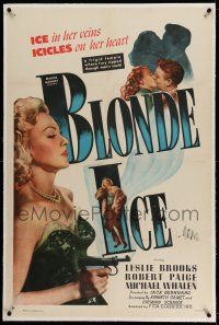 9y022 BLONDE ICE linen 1sh '48 sexy blonde savage bad girl Leslie Brooks, loved & cheated!