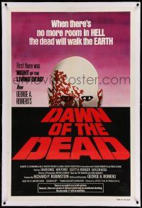 9y059 DAWN OF THE DEAD linen 1sh '79 George Romero, no more room in HELL for the dead!
