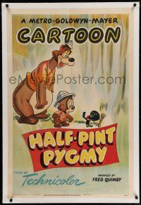 9y095 HALF-PINT PYGMY linen 1sh '48 Tex Avery, great cartoon art of bears with tiny black native!