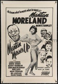 9y144 MANTAN MESSES UP linen 1sh R50s Mantan Moreland, Monte Hawley, Lena Horne, Toddy Pictures!