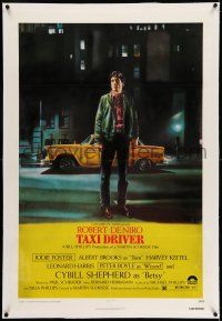 9y218 TAXI DRIVER linen 1sh '76 classic Peellaert art of Robert De Niro, directed by Martin Scorsese