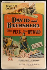 9z036 DAVID & BATHSHEBA linen style Z 40x60 '51 Gregory Peck broke God's commandment for Hayward!