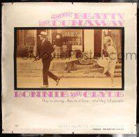 9z003 BONNIE & CLYDE linen 6sh '67 Warren Beatty & Faye Dunaway, Arthur Penn classic, ultra rare!