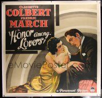 9z001 HONOR AMONG LOVERS linen 6sh '31 stone litho of Colbert & March, directed by Dorothy Arzner!