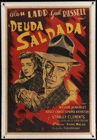 9z106 SALTY O'ROURKE linen Argentinean '45 different art of Alan Ladd & Gail Russell by Essex!