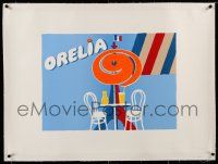 9z089 BERNARD VILLEMOT linen 25x34 French advertising poster '80s art for Orelia Orangina drink!
