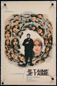 9z123 JE T'AIME JE T'AIME linen Belgian '68 Alain Resnais, cool montage image by Rene Ferracci!