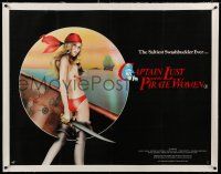 9z090 CAPTAIN LUST & THE PIRATE WOMEN linen British quad '77 Griffith art of sexiest swashbuckler!