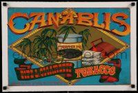 9z077 CAN-A-BLIS linen 13x20 commercial poster '67 Rick Griffin marijuana & tobacco artwork!