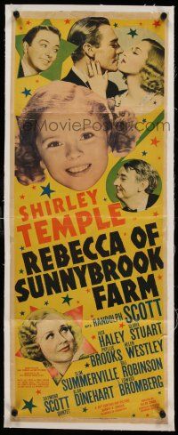 9z064 REBECCA OF SUNNYBROOK FARM linen insert '38 Shirley Temple, Randolph Scott, Jack Haley & more!