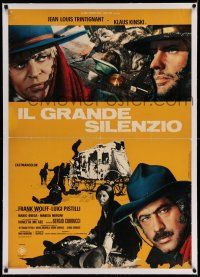 9z102 GREAT SILENCE linen Italian lrg pbusta '68 Corbucci spaghetti western, Kinski & Trintignant!