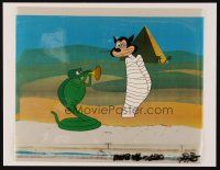 1a434 NEW ADVENTURES OF MIGHTY MOUSE & HECKLE & JECKLE set of 2 animation cels '80s snake & cat!