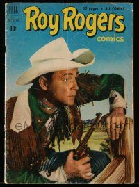1a386 ROY ROGERS COMICS #46 comic book October 1951 close up of Roy couching with his gun drawn!