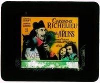 1a017 CARDINAL RICHELIEU glass slide '35 George Arliss with cat & beautiful Maureen O'Sullivan!