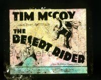 1a031 DESERT RIDER glass slide '29 cool image of Tim McCoy jumping from his horse to attack!