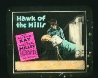 1a049 HAWK OF THE HILLS glass slide '27 villain Frank Lackteen holding unconscious Allene Ray!