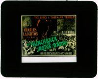 1a056 HUNCHBACK OF NOTRE DAME glass slide '39 Victor Hugo, best Charles Laughton & Maureen O'Hara!
