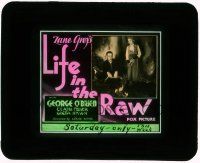 1a065 LIFE IN THE RAW glass slide '33 Zane Grey, George O'Brien, Claire Trevor's first movie!