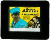 1a078 MILLIONAIRE glass slide '31 bored billionaire George Arliss, Cagney billed but not shown!