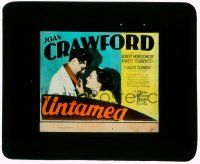 1a139 UNTAMED glass slide '29 romantic image of sexy young Joan Crawford & Robert Montgomery!