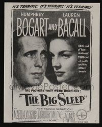 1a217 BIG SLEEP magazine ad '46 Humphrey Bogart, sexy Lauren Bacall, Howard Hawks!
