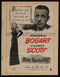 1a220 DEAD RECKONING magazine ad '47 smoking Humphrey Bogart, full-length sexy Lizabeth Scott!