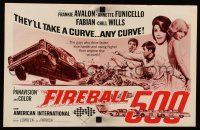 1a678 FIREBALL 500 pressbook '66 Frankie Avalon & sexy Annette Funicello, cool stock car racing!