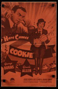 1a738 HERE COMES COOKIE pressbook '35 many wonderful images of George Burns & Gracie Allen!
