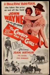 1a798 LADY TAKES A CHANCE pressbook R54 John Wayne, Jean Arthur, The Cowboy and the Girl!