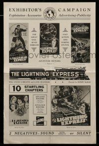 1a810 LIGHTNING EXPRESS pressbook '30 cool Universal western serial, the great railroad thriller!