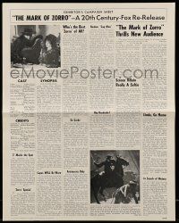 1a829 MARK OF ZORRO pressbook R58 masked hero Tyrone Power in costume & young Linda Darnell!
