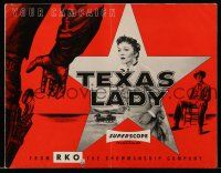 1a928 TEXAS LADY pressbook '55 Claudette Colbert, Barry Sullivan, great western artwork!